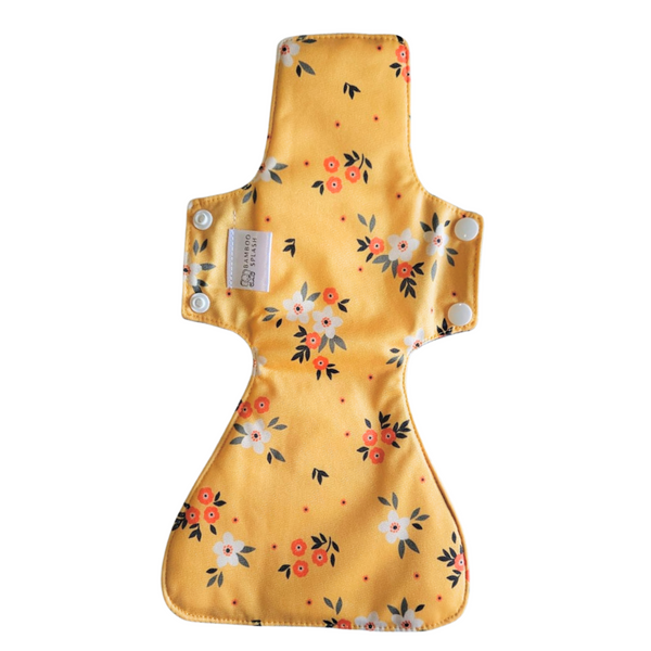 Menstrual Cloth Pads - Medium to Heavy Flow - Yellow Florals