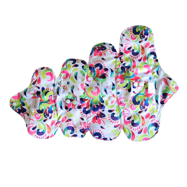 Menstrual Cloth Pads - 4pcs Set - Colour Fest