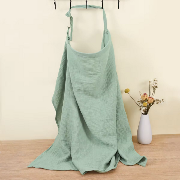 100% Cotton Muslin Breastfeeding/Nursing Cover - Mint Green