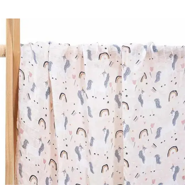100% Cotton Muslin Blanket - Unicorns