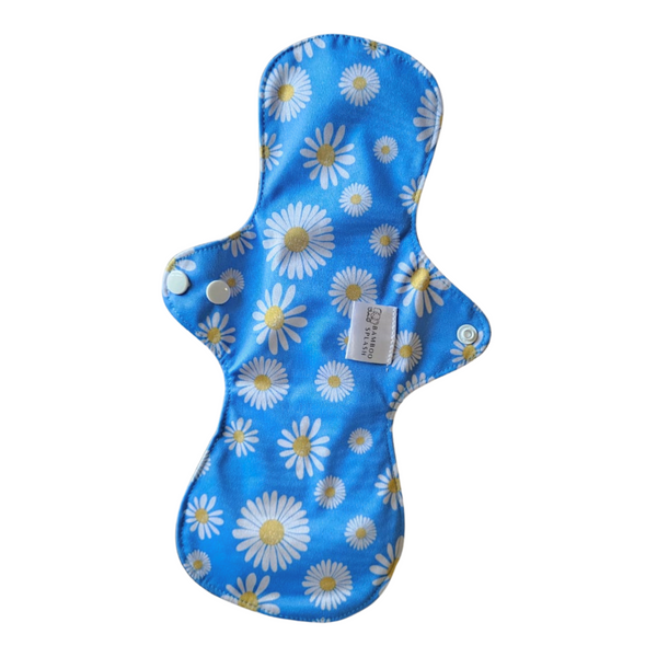 Menstrual Cloth Pads - Regular to Medium Flow - Blue Daisy